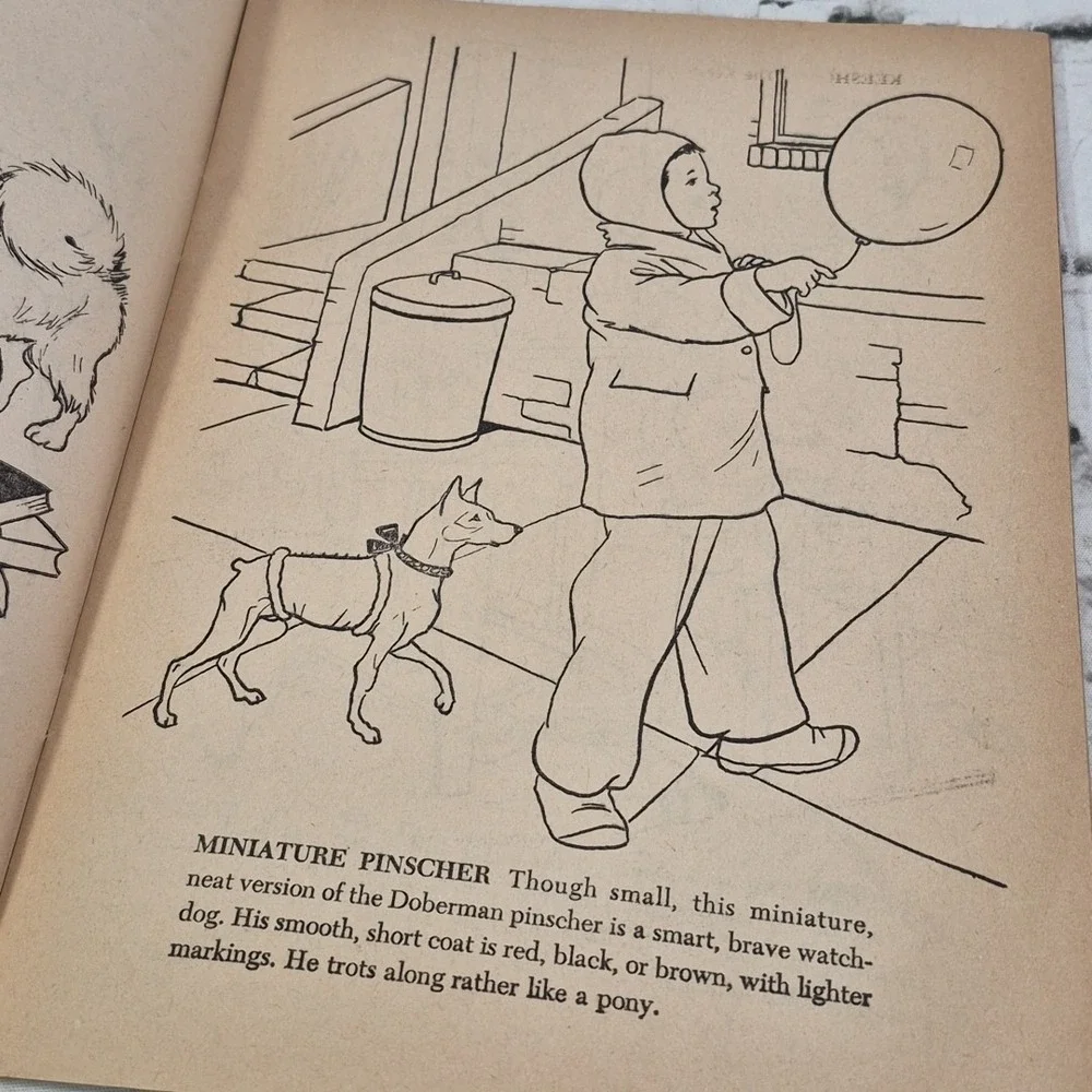Dogs watkins strathmore coloring book Vintage 1960's Unmarked